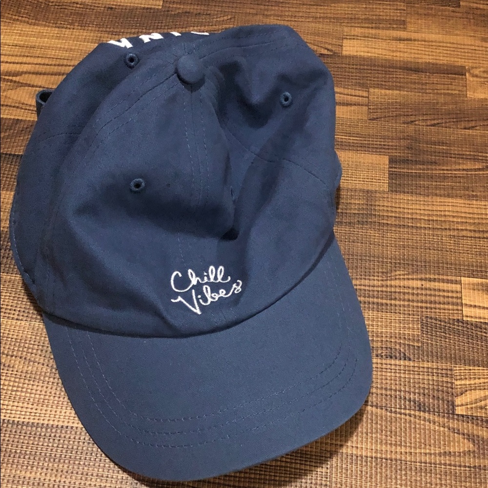 PINK Victoria's Secret Navy Baseball Cap with White Embroidery